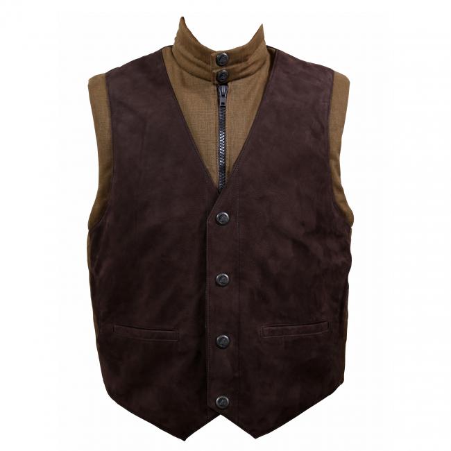 gilet chasse cuir homme